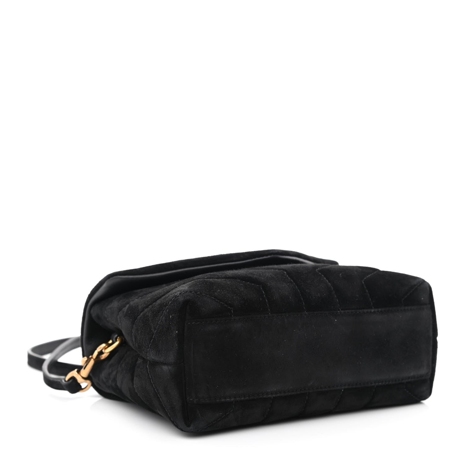 Saint Laurent Suede Y Quilted Monogram Toy Loulou Crossbody Bag Black 4 of 11
