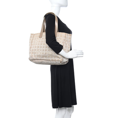 Chanel Metallic Nylon Travel Tote Beige 3 of 6