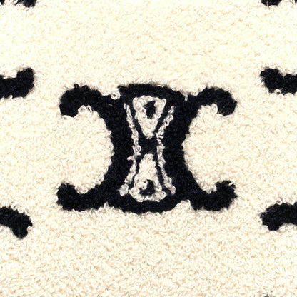 Celine Bouclette Embroidered Ava Triomphe Shoulder Bag Navy Tan 8 of 10