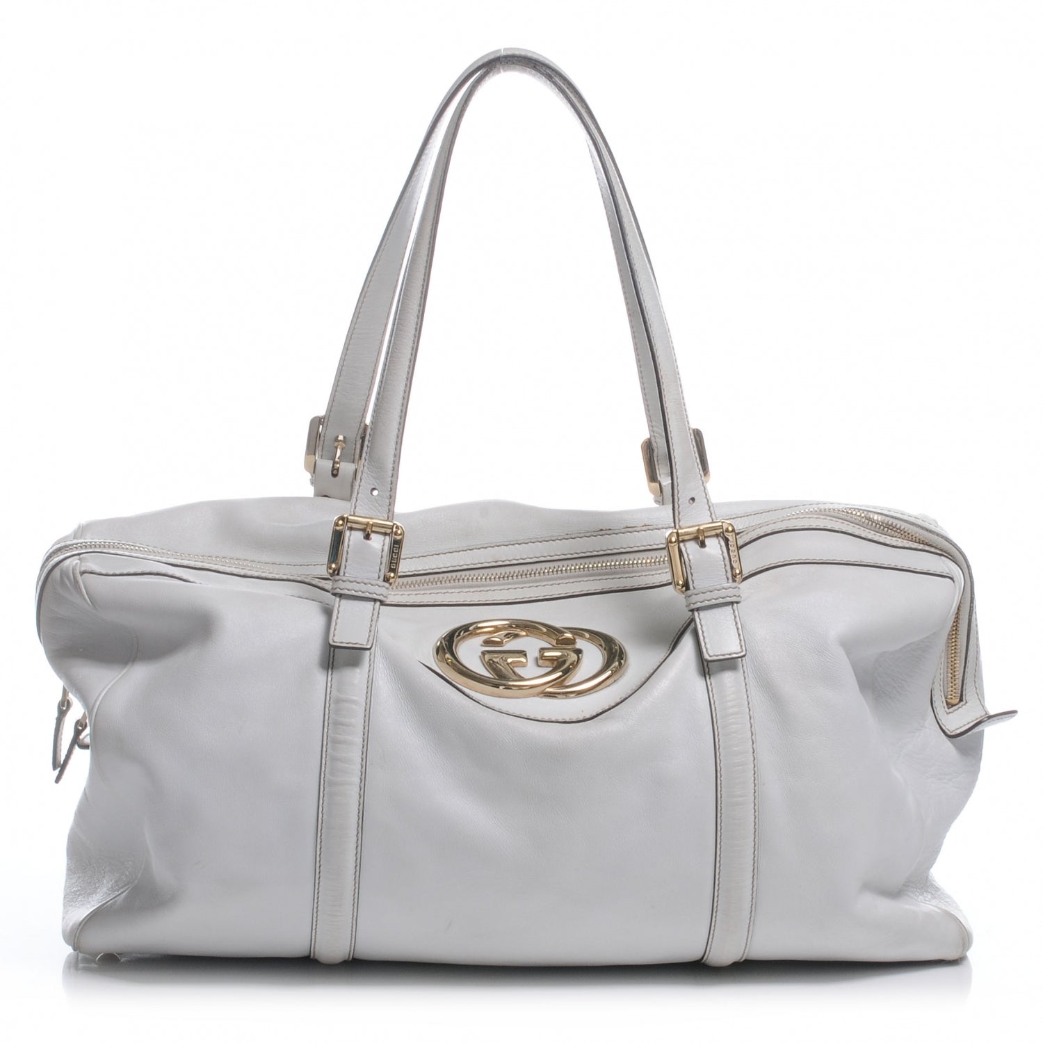 Gucci Leather Britt Large Boston White 1 of 13