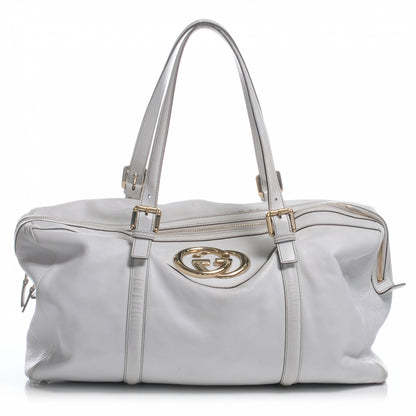 Gucci Leather Britt Large Boston White 1 of 13