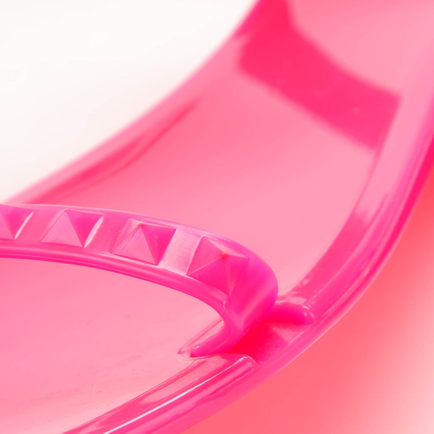 PVC Jelly Rockstud Ankle Strap Flat Sandals 35 Fuxia Fluo