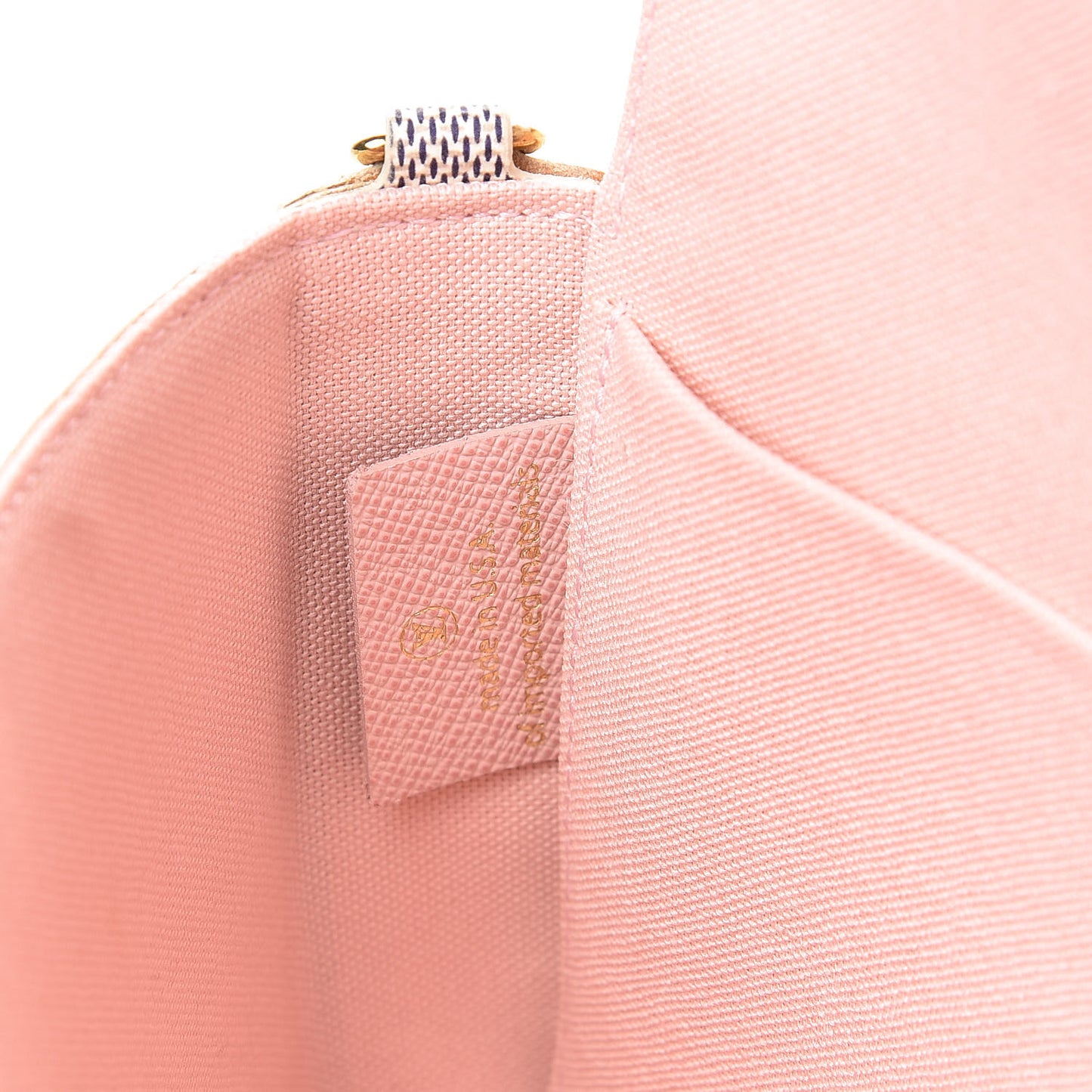 Damier Azur Pochette Felicie Chain Wallet Rose Ballerine