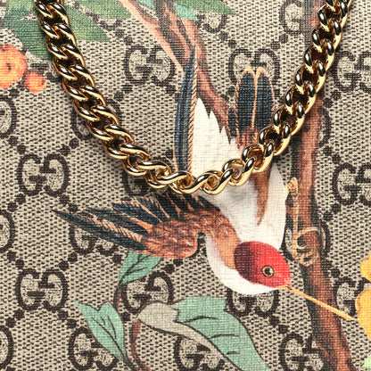 Gucci GG Supreme Monogram Tian Chain Wallet Beige Multicolor Red 7 of 9
