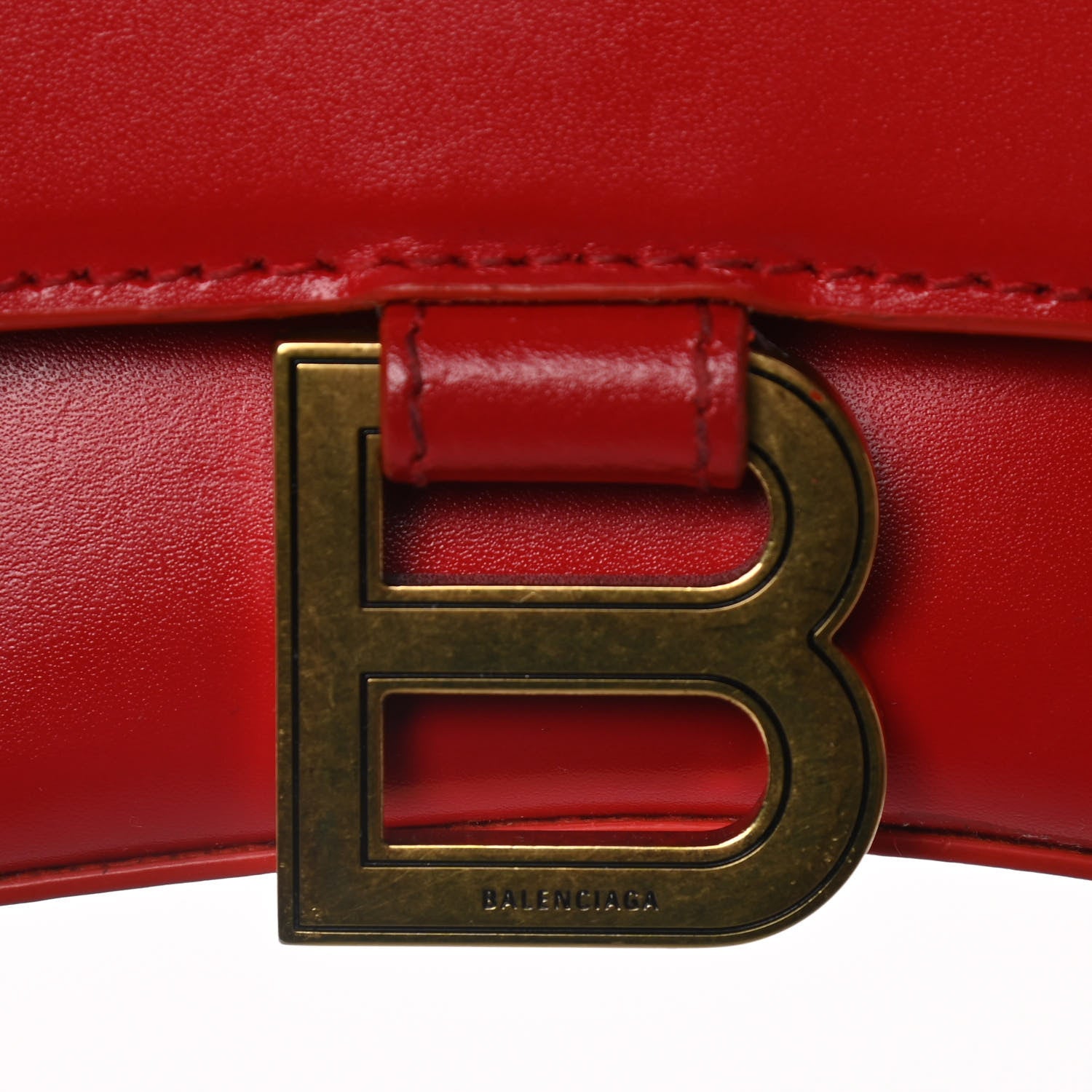 Balenciaga Shiny Box Calfskin Hourglass Top Handle Bag XS Bright Red 10 of 16