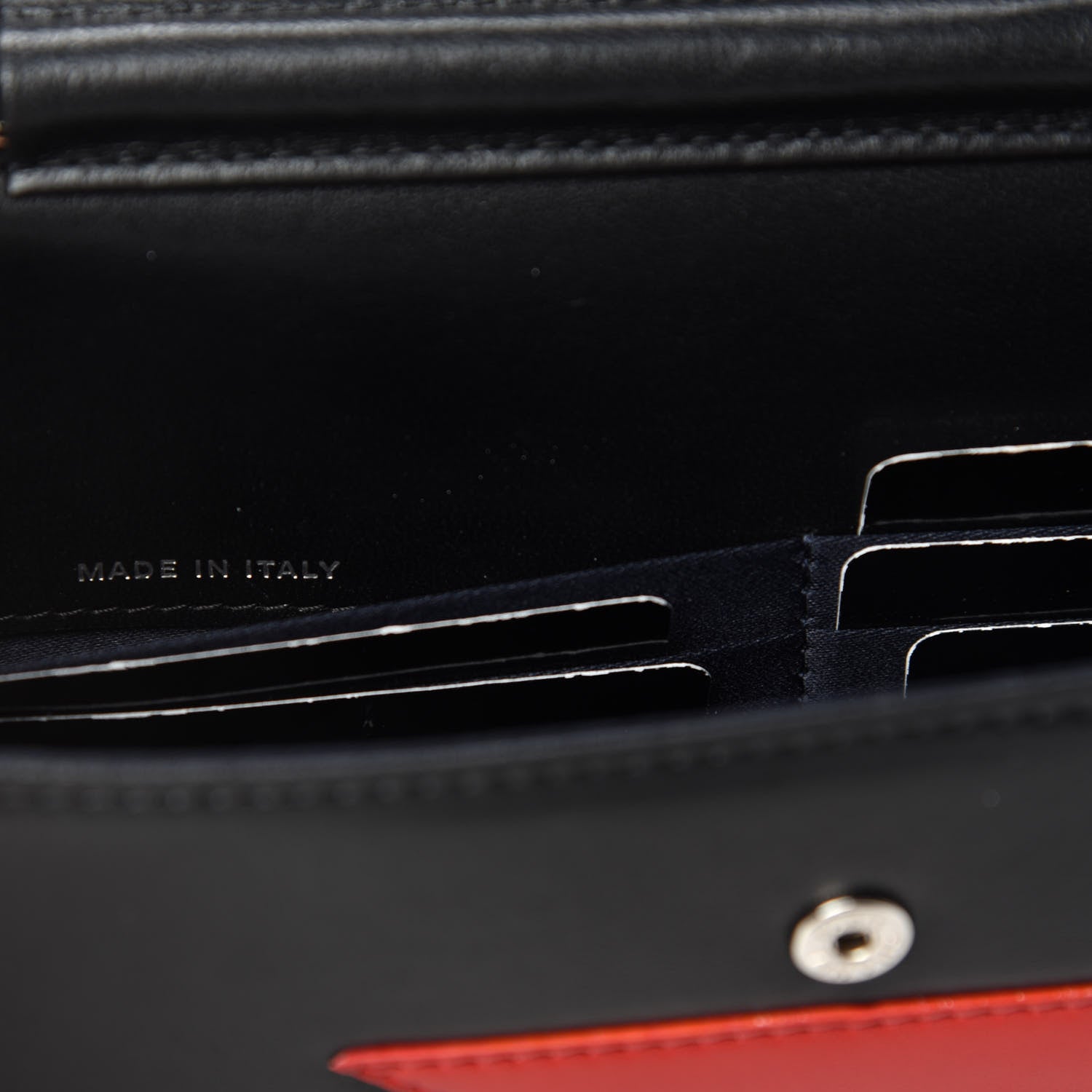 Chanel Lambskin Airlines Wallet On Chain WOC Blue Black Red 10 of 13