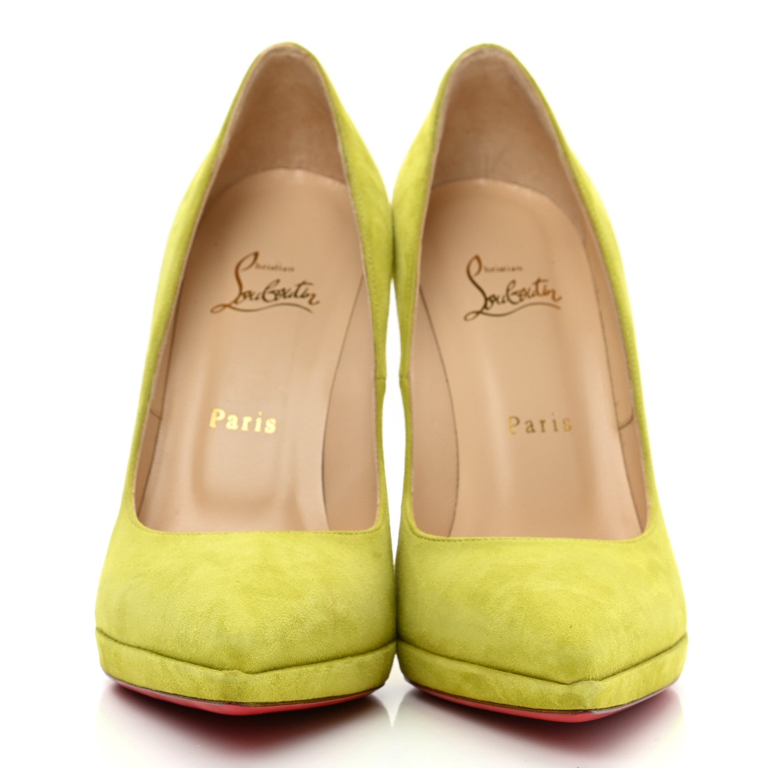 Christian Louboutin Suede Pigalle Plato 120 Pumps 39.5 Chartreuse 2 of 9