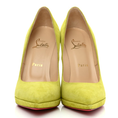 Christian Louboutin Suede Pigalle Plato 120 Pumps 39.5 Chartreuse 2 of 9