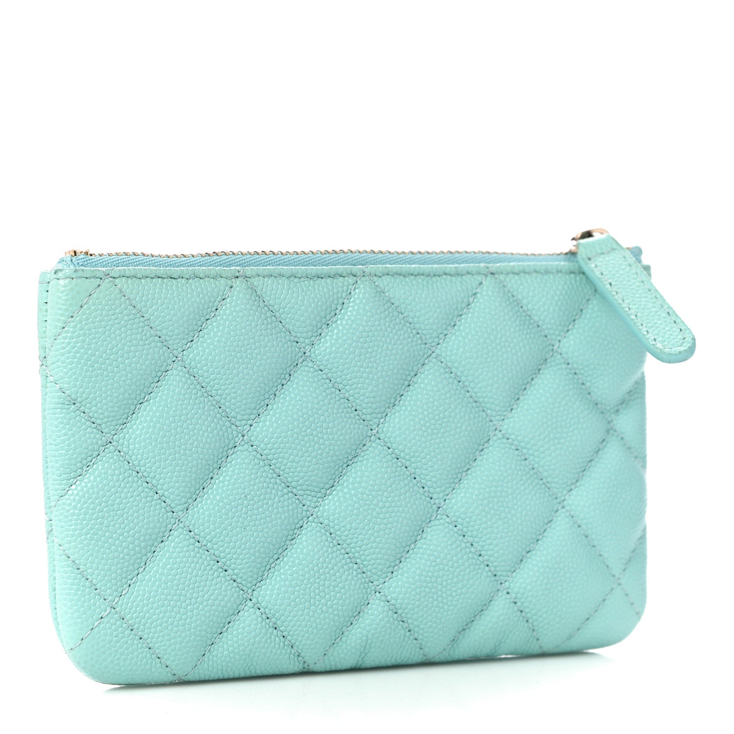 Chanel Caviar Quilted Small Cosmetic Case Light Blue 3 of 11