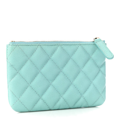 Chanel Caviar Quilted Small Cosmetic Case Light Blue 3 of 11