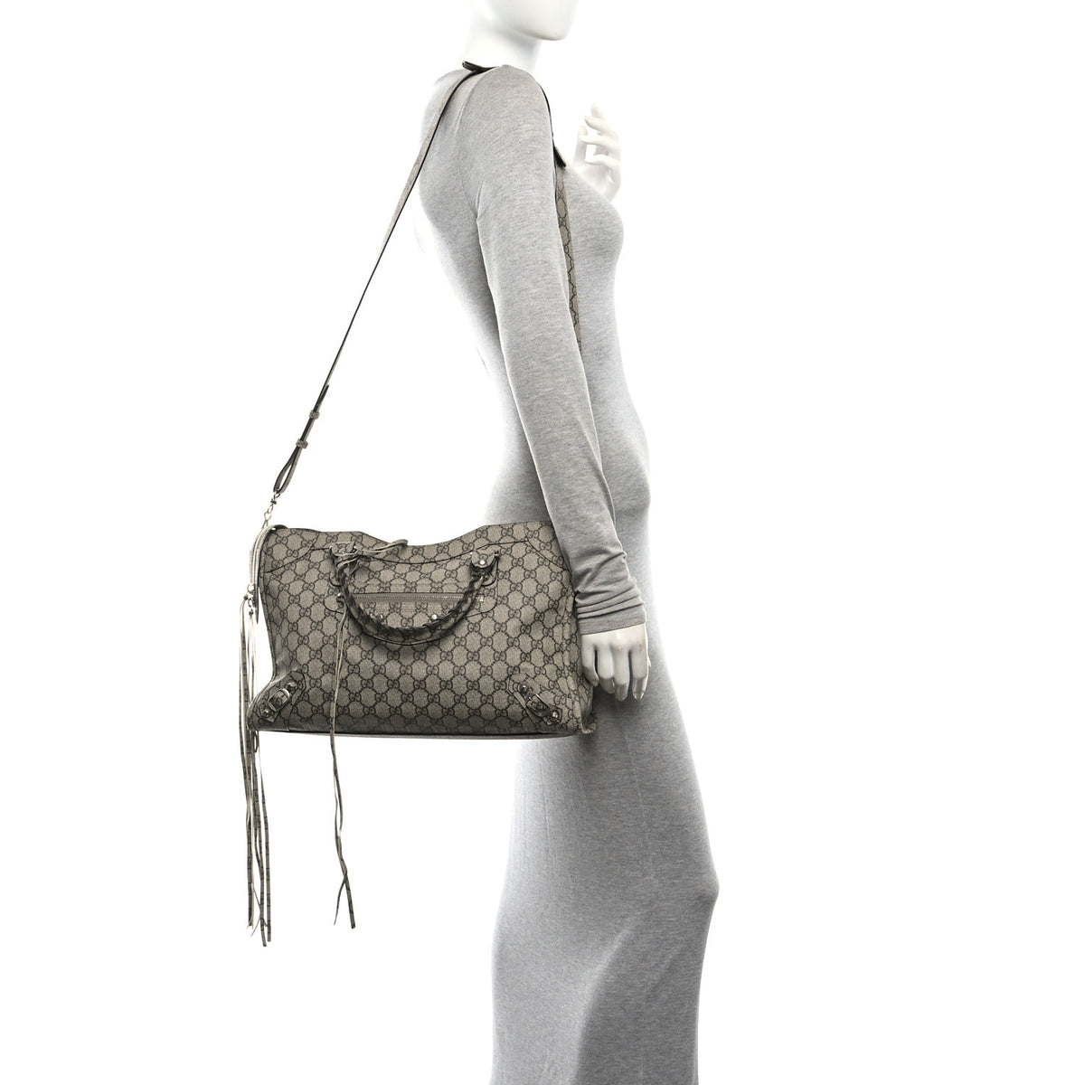 X GUCCI GG Supreme Monogram Neo Classic Silver Hardware City Beige Ebony