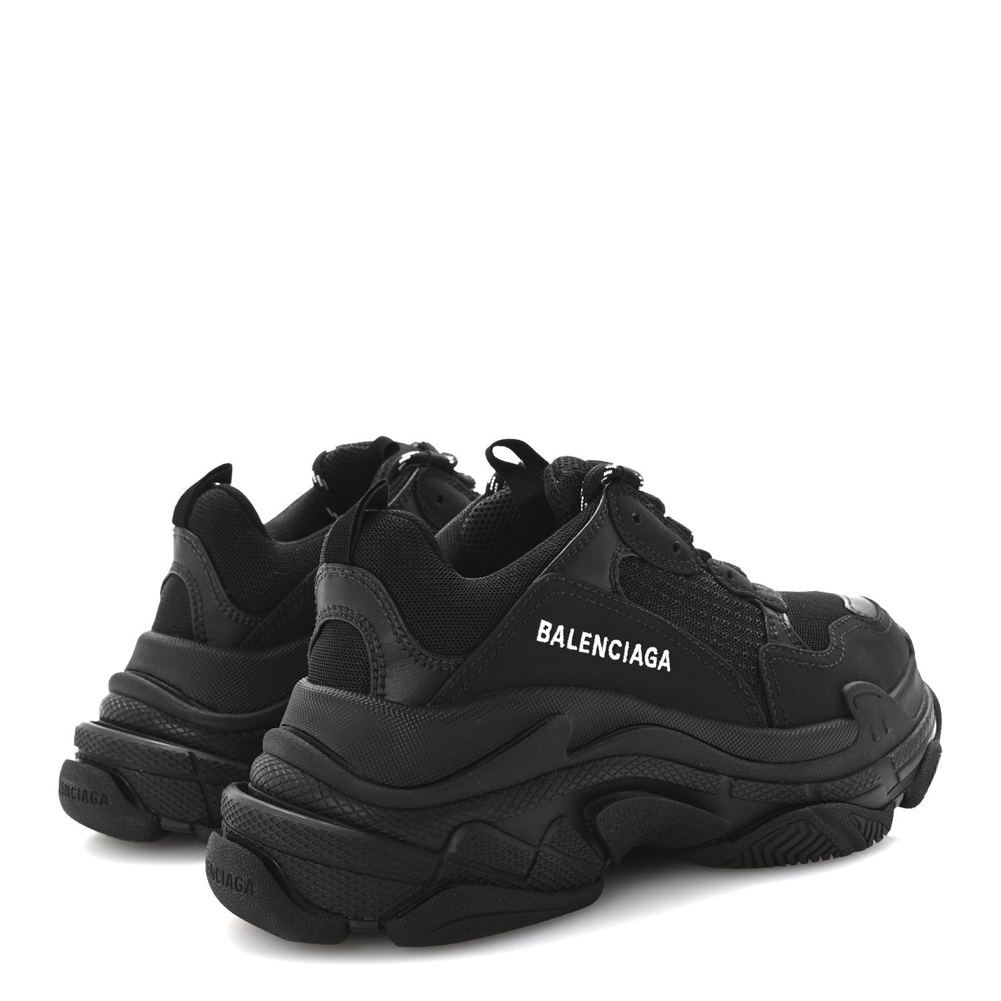 Fabric Mesh Womens Triple S Sneakers 36 Black