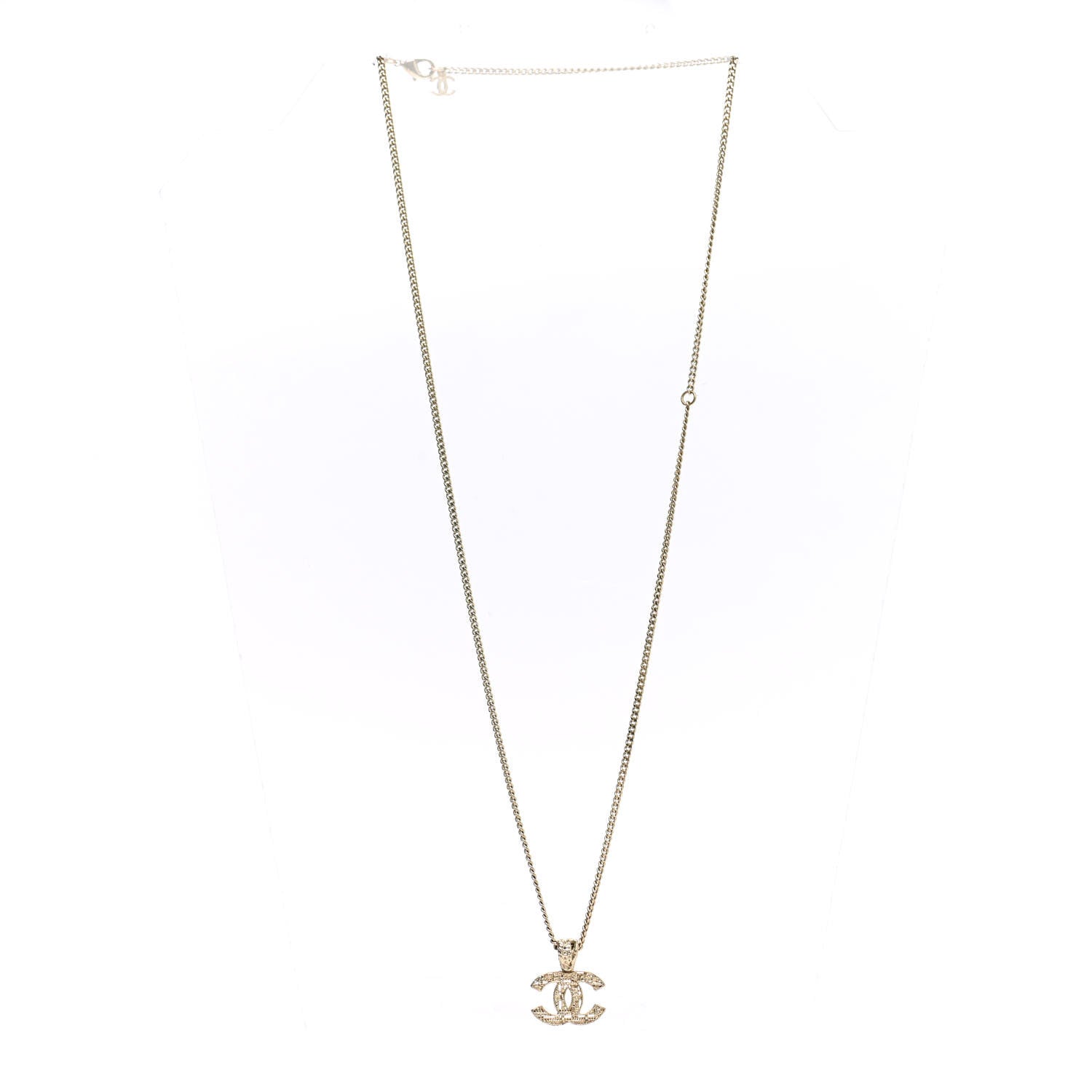 Chanel Tweed Effect CC Necklace Gold 3 of 7