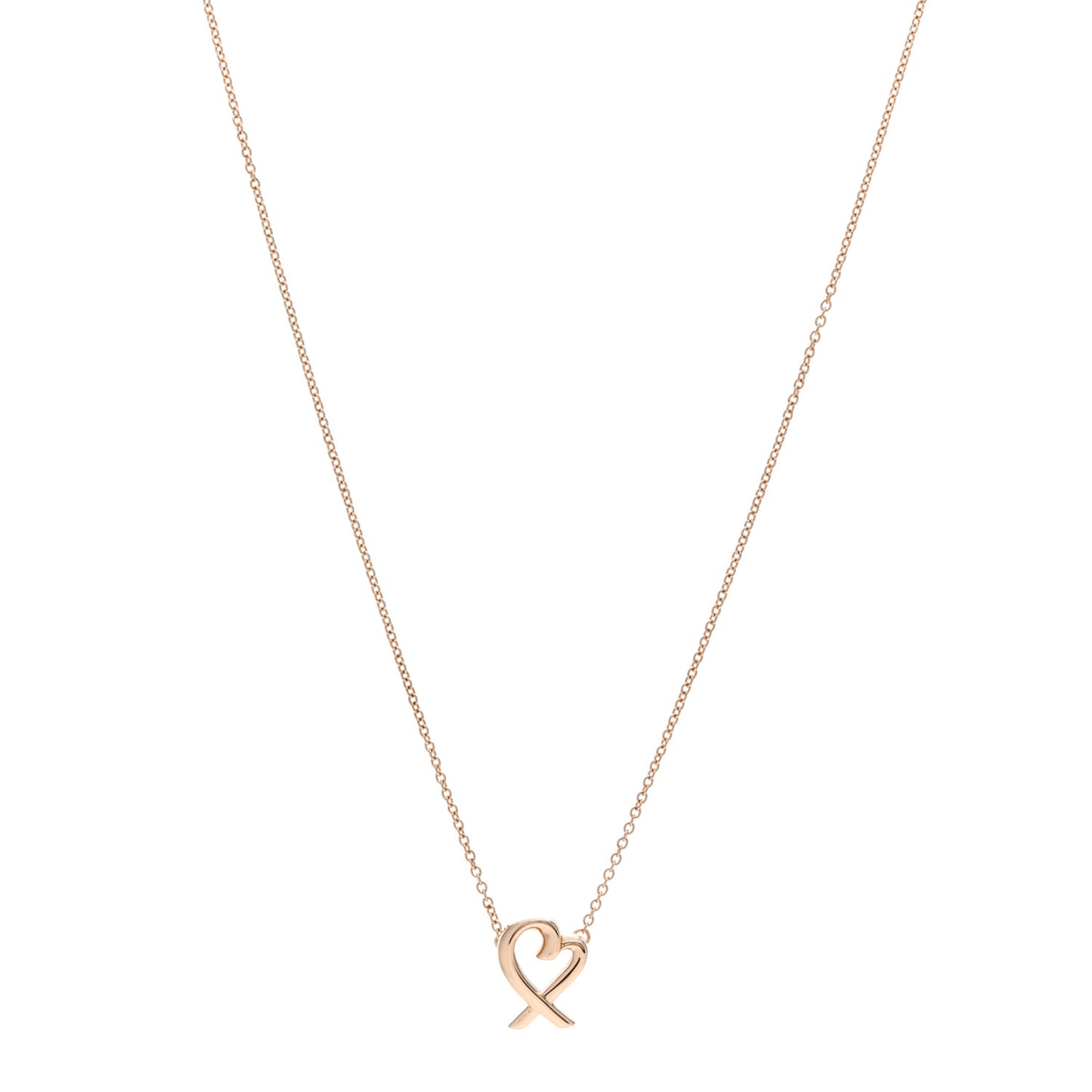 18K Rose Gold Mini Paloma Picasso Loving Heart Pendant Necklace