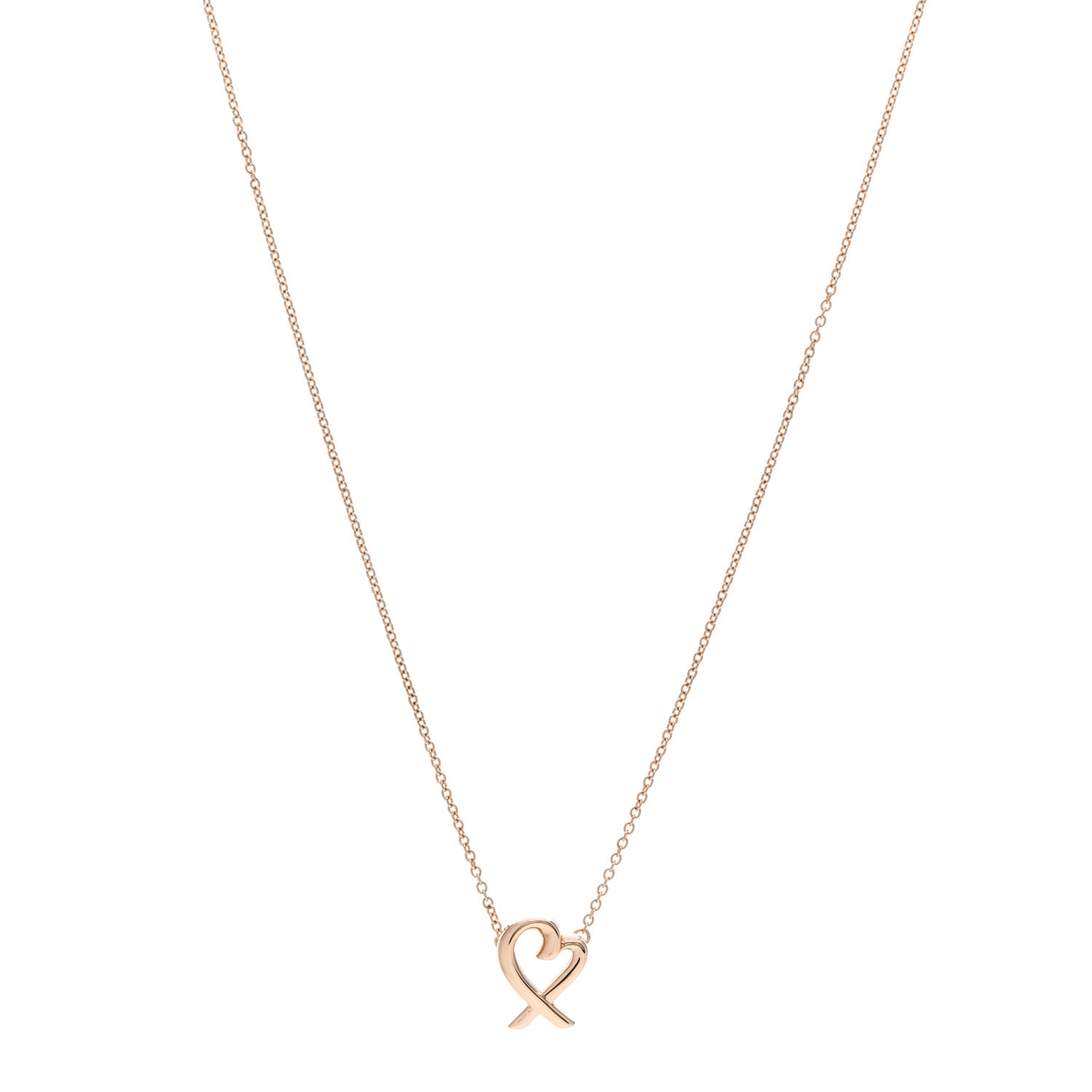 Tiffany 18K Rose Gold Mini Paloma Picasso Loving Heart Pendant Necklace 1 of 5