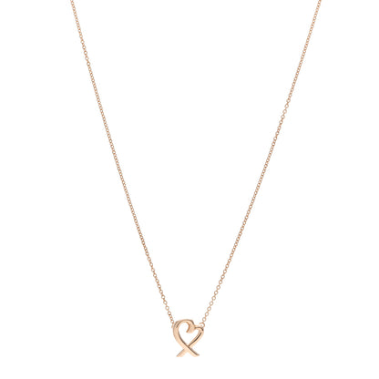 Tiffany 18K Rose Gold Mini Paloma Picasso Loving Heart Pendant Necklace 1 of 5