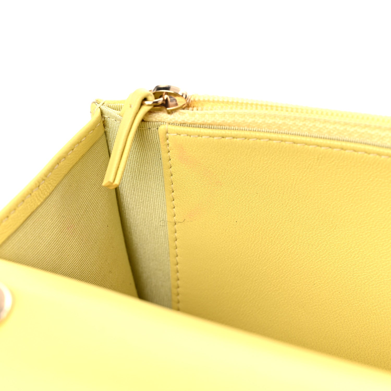 Chanel Lambskin Quilted Trendy CC Wallet On Chain WOC Yellow 14 of 24