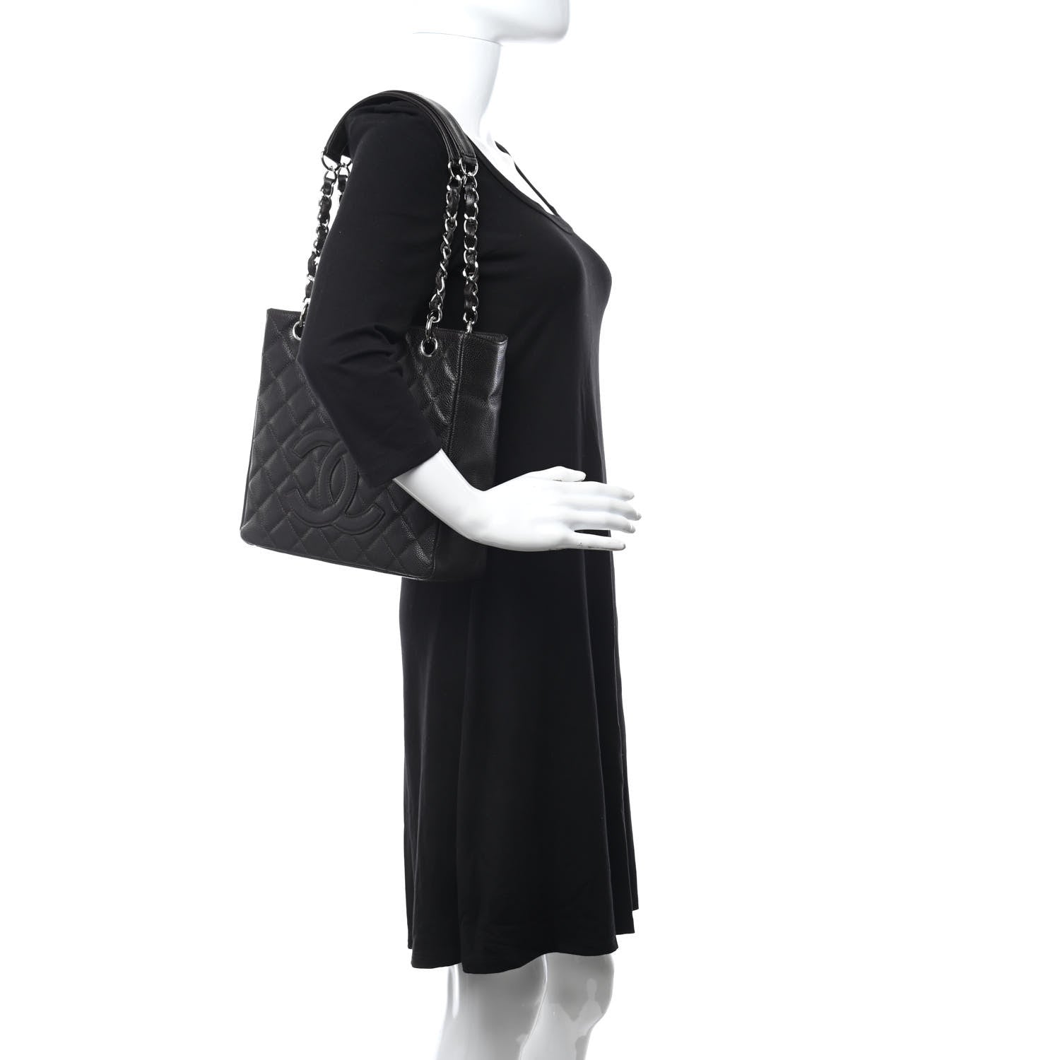 Chanel Caviar Quilted Petit Shopping Tote PST Dark Brown 2 of 11