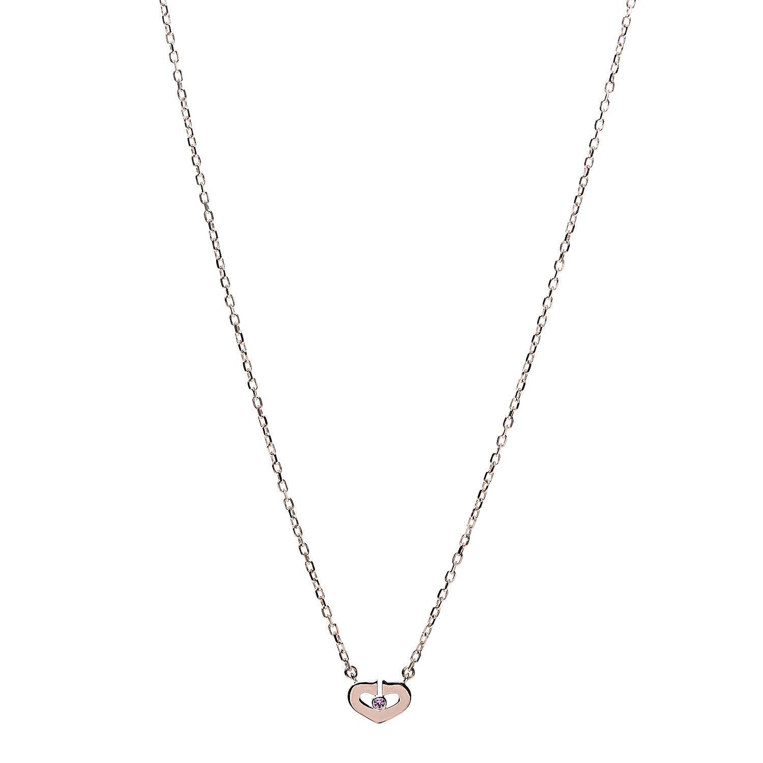 Cartier 18K Pink Gold Pink Sapphire XS Hearts and Symbols Necklace 1 of 6