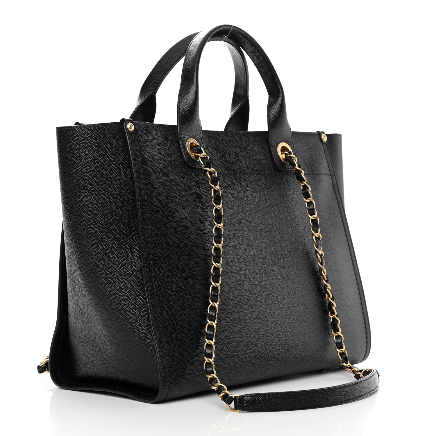 Chanel Caviar Small Studded Deauville Tote Black 3 of 13