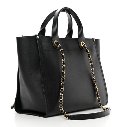 Chanel Caviar Small Studded Deauville Tote Black 3 of 13