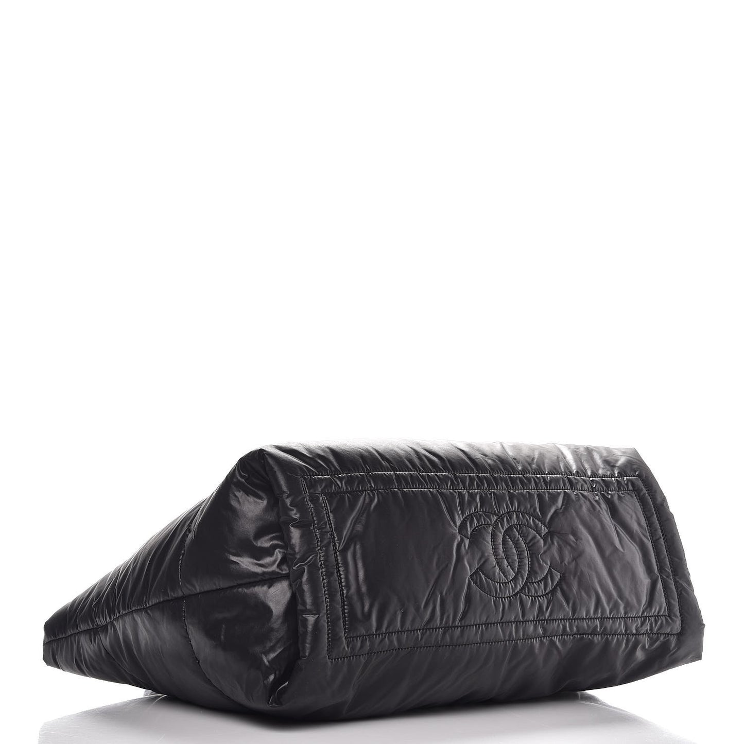 Nylon Quilted Medium Coco Cocoon Reversible Tote Black