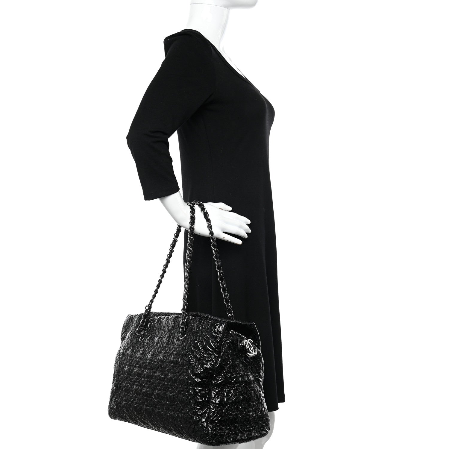 Chanel Vinyl Rock in Moscow Tote Black 3 of 12