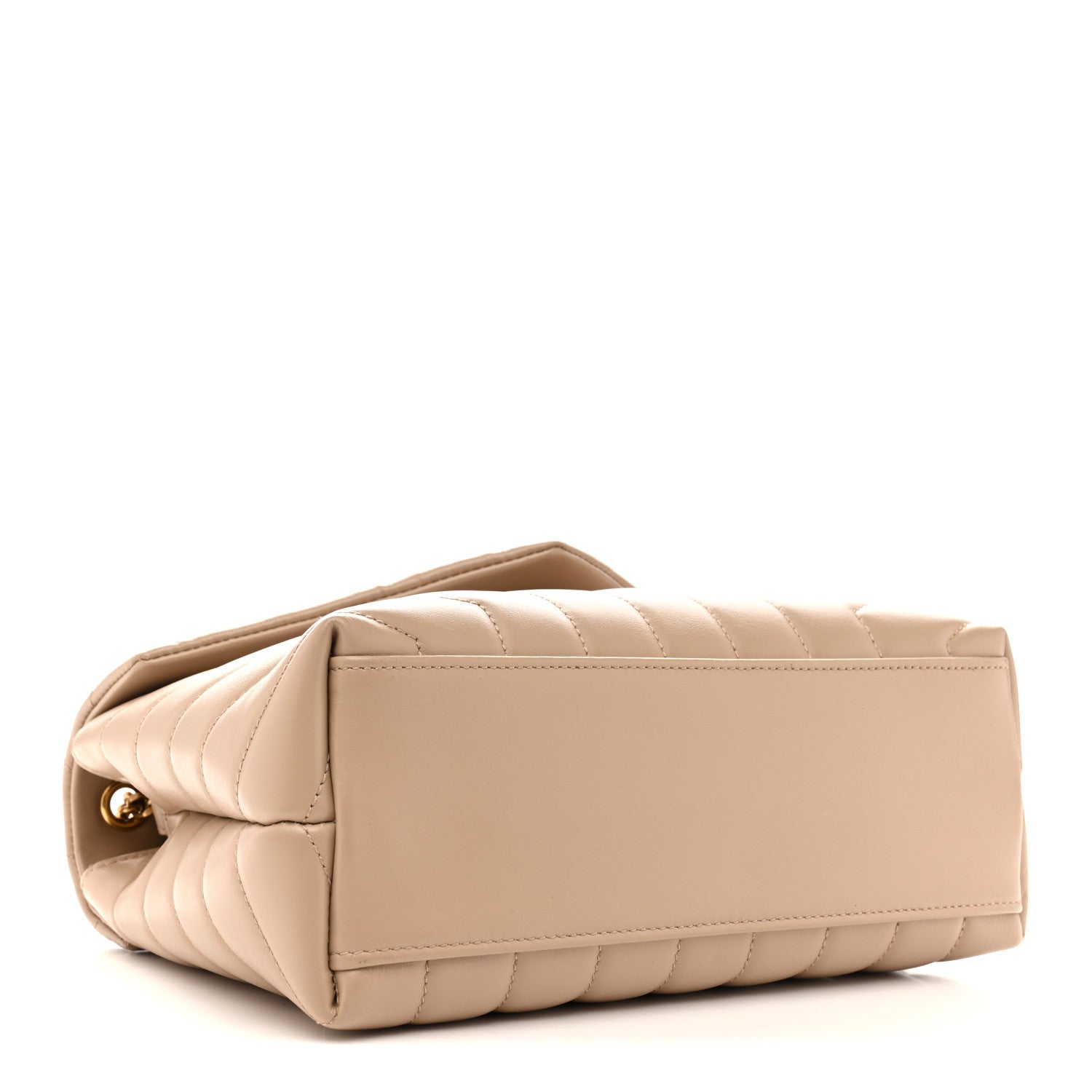 Saint Laurent Calfskin Y Quilted Monogram Small Loulou Chain Satchel Dark Beige 4 of 13