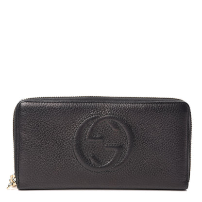 Gucci Calfskin Soho Zip Around Wallet Black 1 of 7