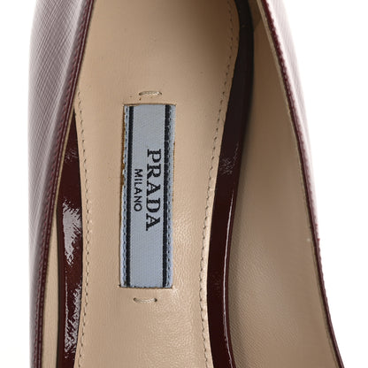 Prada Saffiano Vernice Pumps 36.5 Rosso 7 of 9