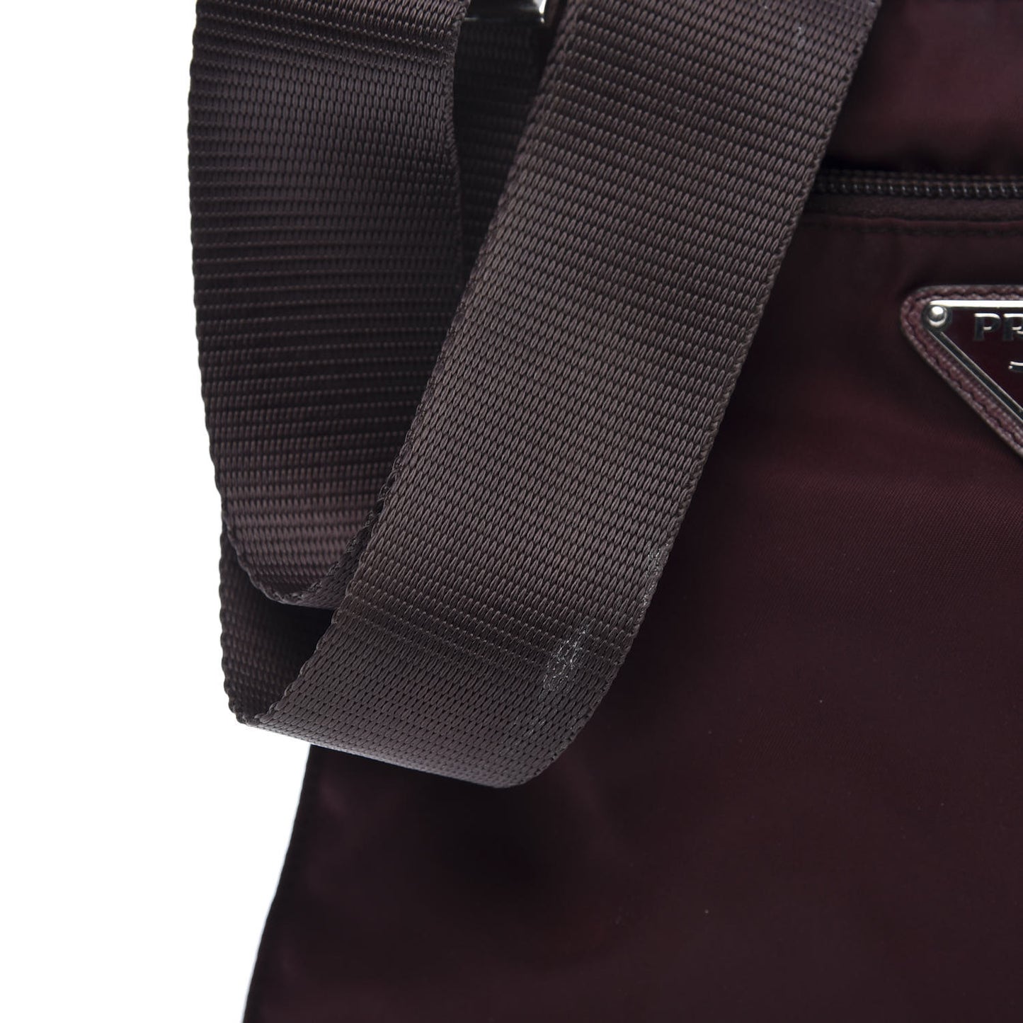 Tessuto Nylon Small Flat Messenger Bag Granato