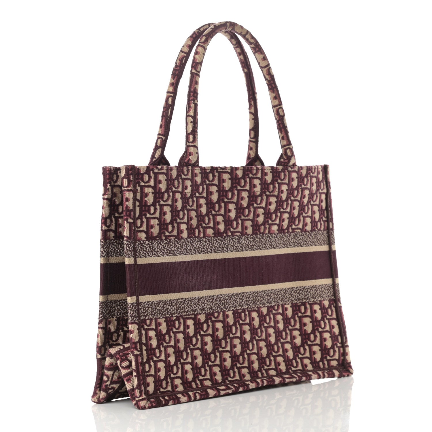 Christian Dior Oblique Medium Book Tote Burgundy Multicolor 3 of 13