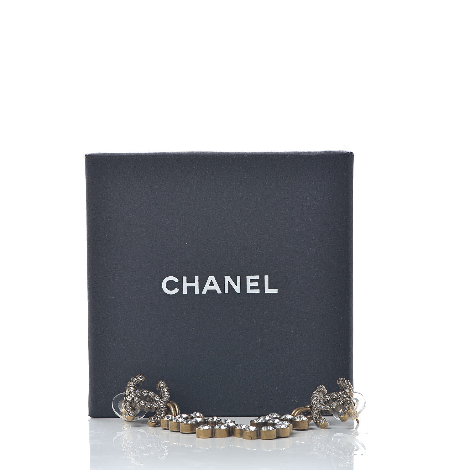 Chanel Metal Crystal City of Lights No 5 Drop Earrings Gold 5 of 5