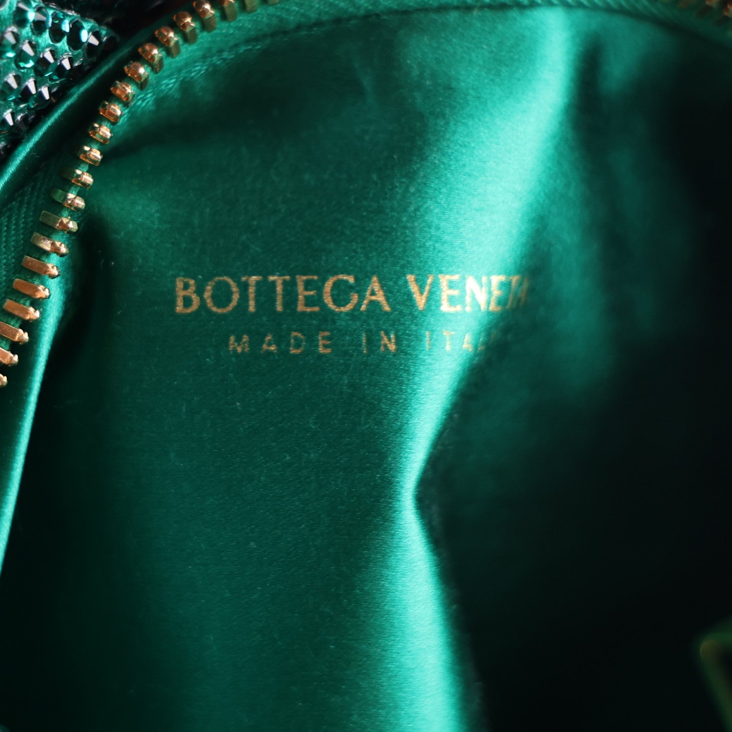 Bottega Veneta Crystal Embellished Satin Mini Hotfix Jodie Emerald 6 of 11