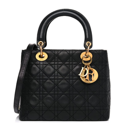 Christian Dior Lambskin Cannage Medium Lady Dior Black 1 of 12