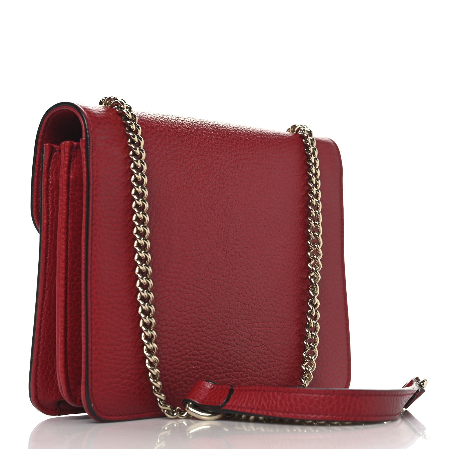 Gucci Dollar Calfskin Small Interlocking G Shoulder Bag Red 3 of 12