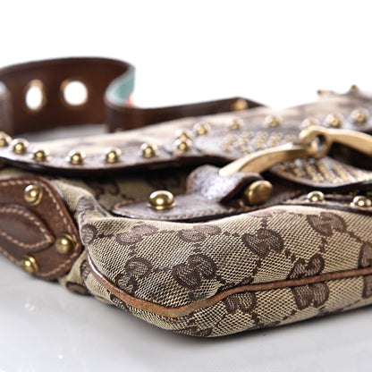 Gucci Monogram Studded Pelham Runway Flap Bag Brown 7 of 13
