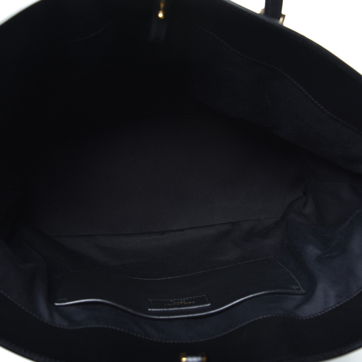 Saint Laurent Calfskin Raffia Medium Shopper Tote Black 5 of 9