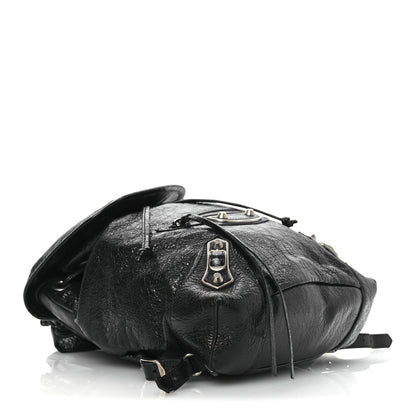 Balenciaga Agneau Silver Metallic Edge Hardware Backpack Black 5 of 14
