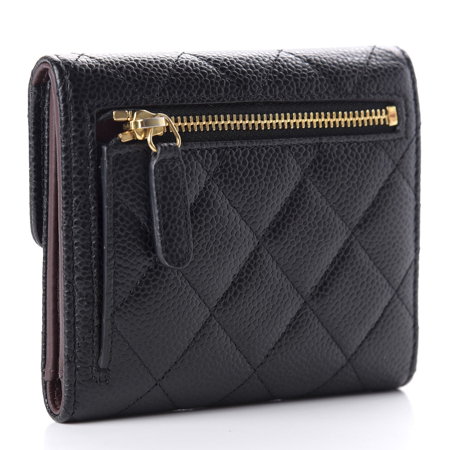 Chanel Caviar Quilted Compact Flap Wallet Black 3 of 8