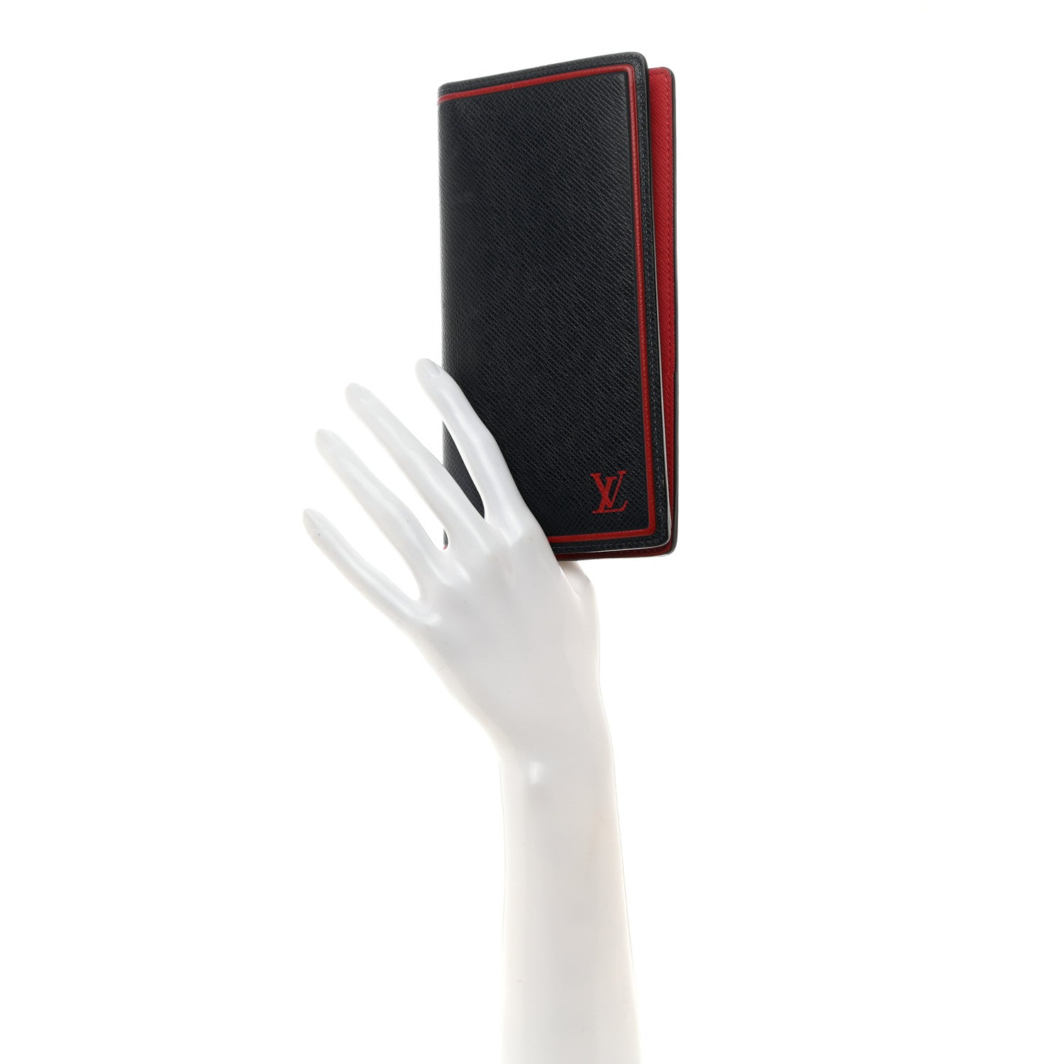 Louis Vuitton Taiga Portofeuil Brazza Wallet Black Red 2 of 8