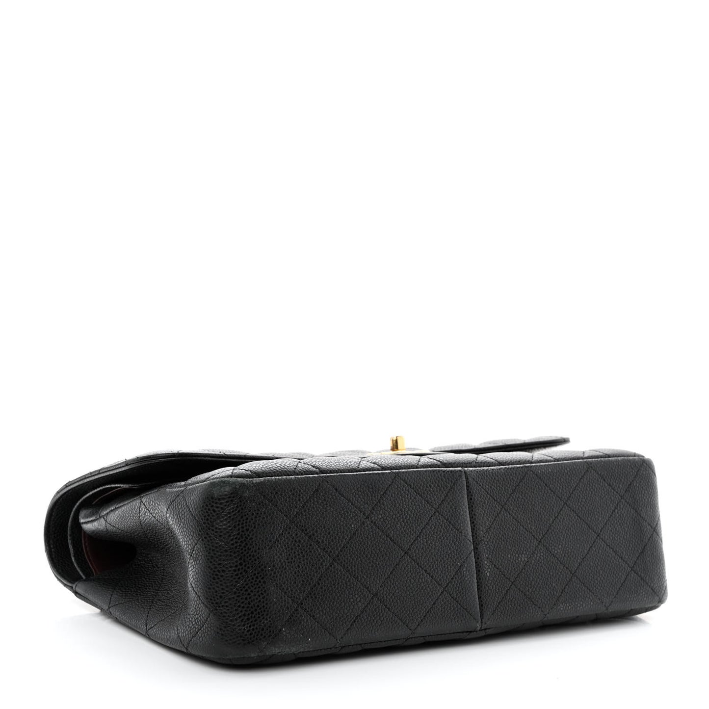 Caviar Quilted Jumbo Double Flap Black