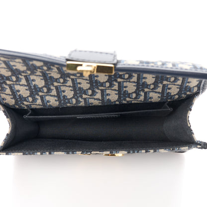 Christian Dior Oblique 30 Montaigne East West Chain Flap Bag Blue 5 of 10