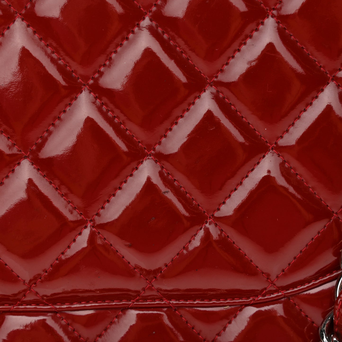 Patent Quilted Maxi Double Flap Red