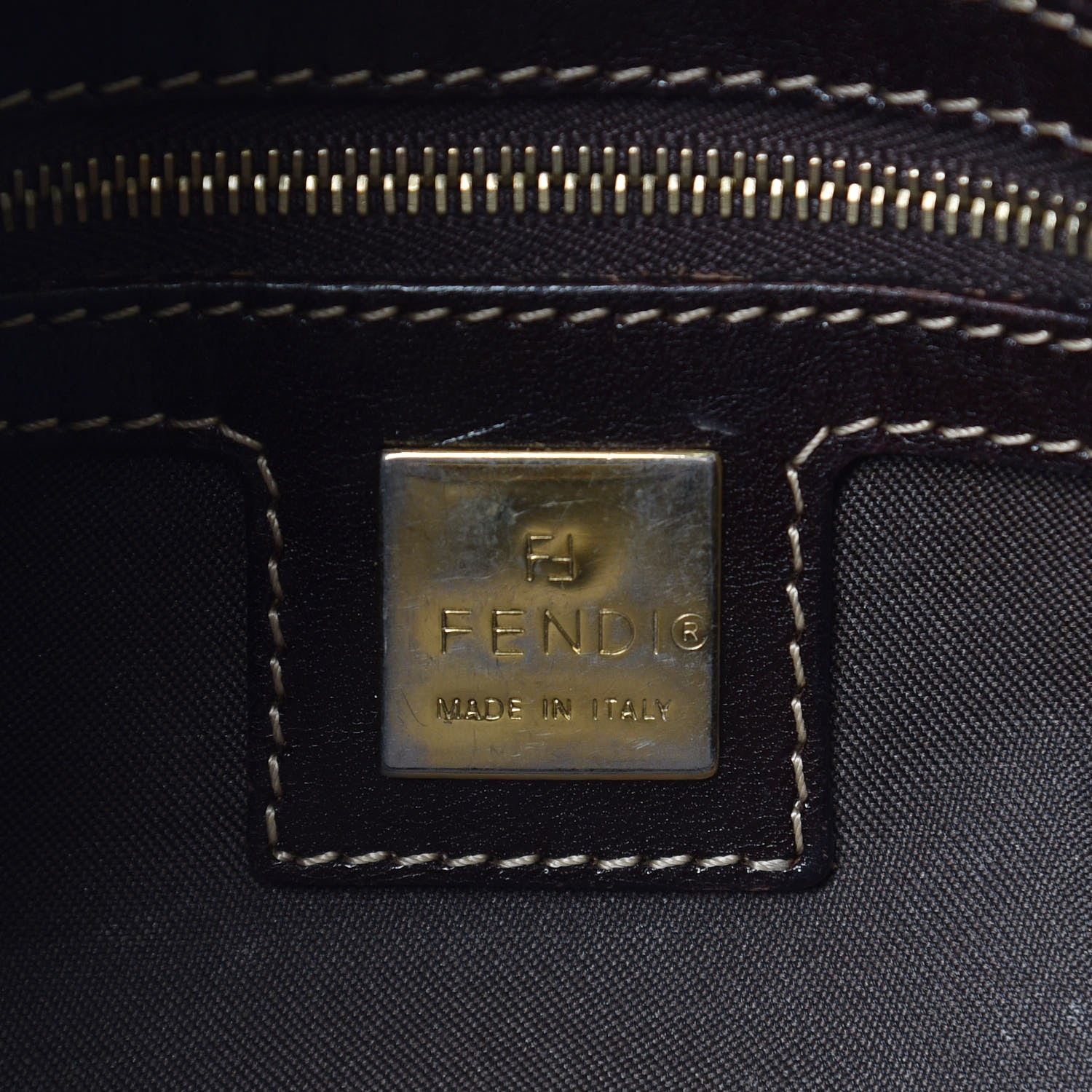 Fendi Vinyl Zucchino Baguette Tobacco 6 of 11