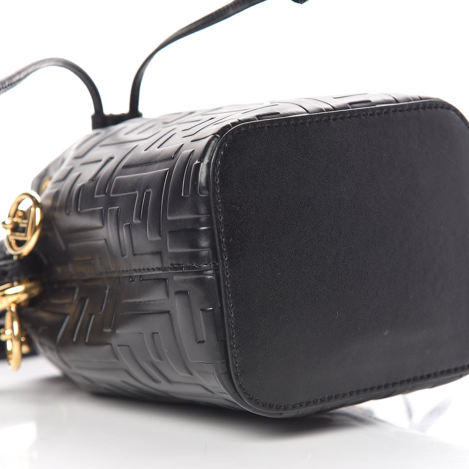 Fendi Vitello Liberty F is Fendi FF 1974 Embossed Mini Mon Tresor Bucket Bag Black 8 of 10
