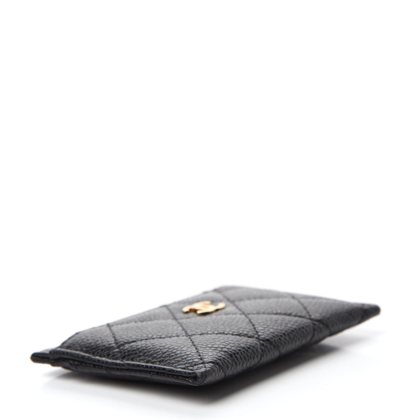 Caviar Quilted Card Holder Black