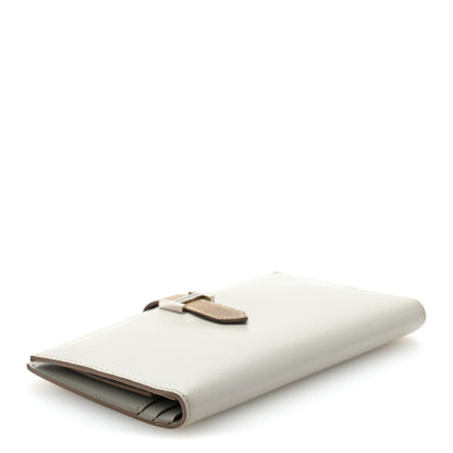 Hermes Tadelakt Lizard Bearn Gusset Wallet Gris Perle Ficelle 4 of 12