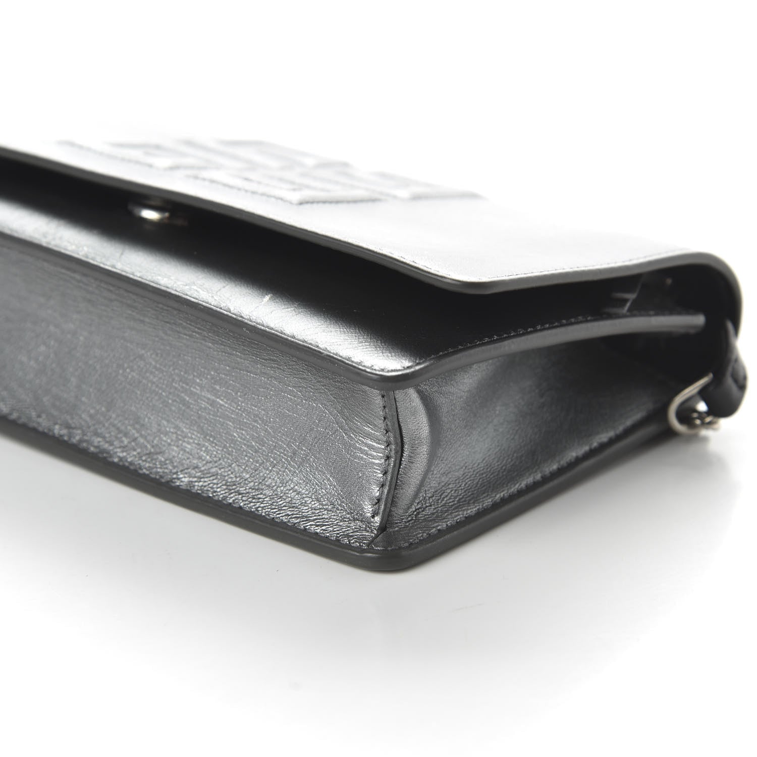 Givenchy Metallic Lambskin Emblem Chain Wallet Silver 7 of 10