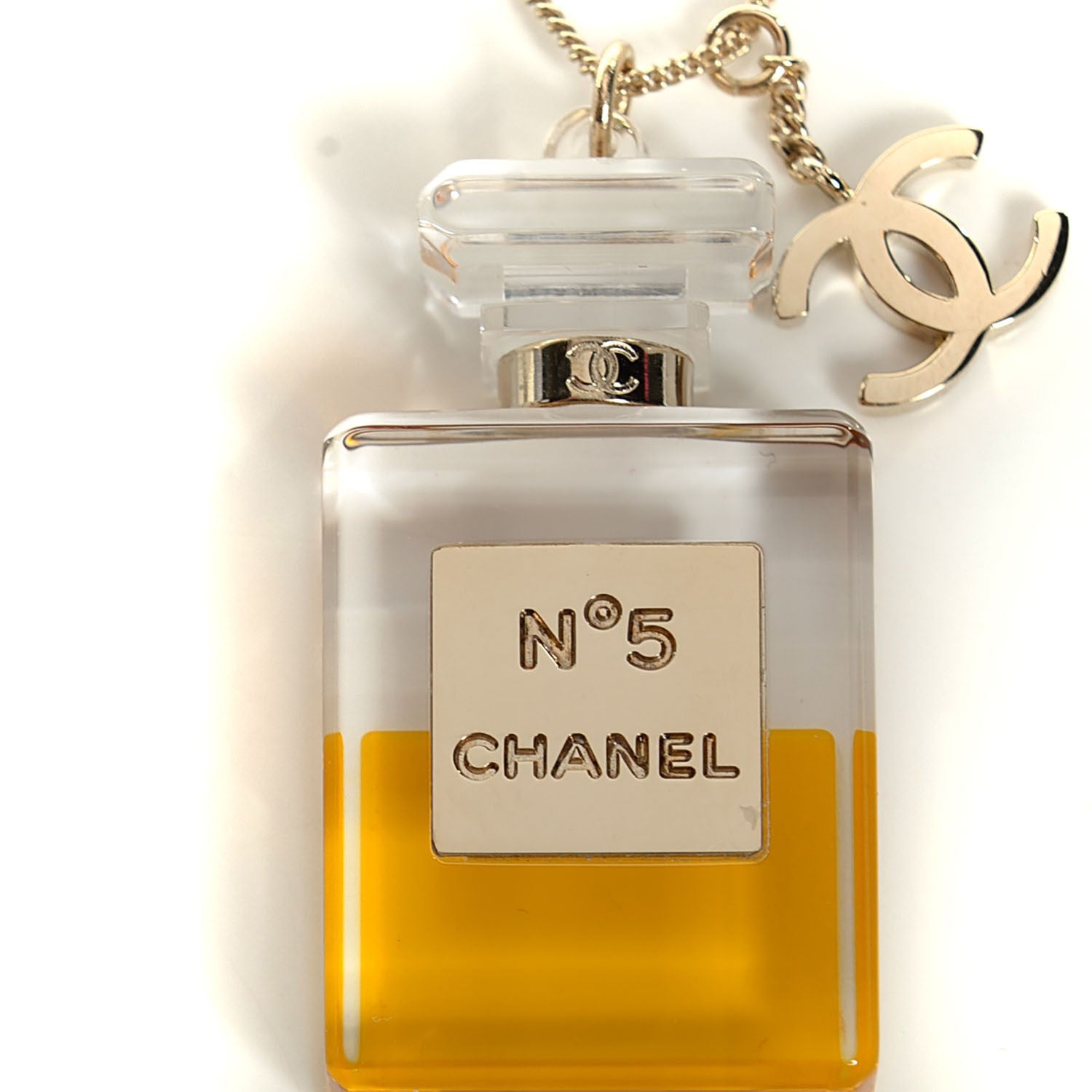 Chanel N°5 Perfume CC Necklace Gold 3 of 5